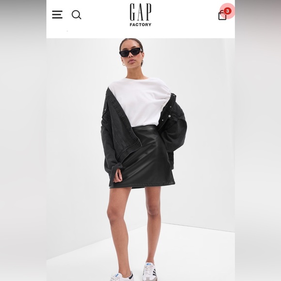 nwt brand new in bag w tags faux leather skirt gap mini - Picture 2 of 2
